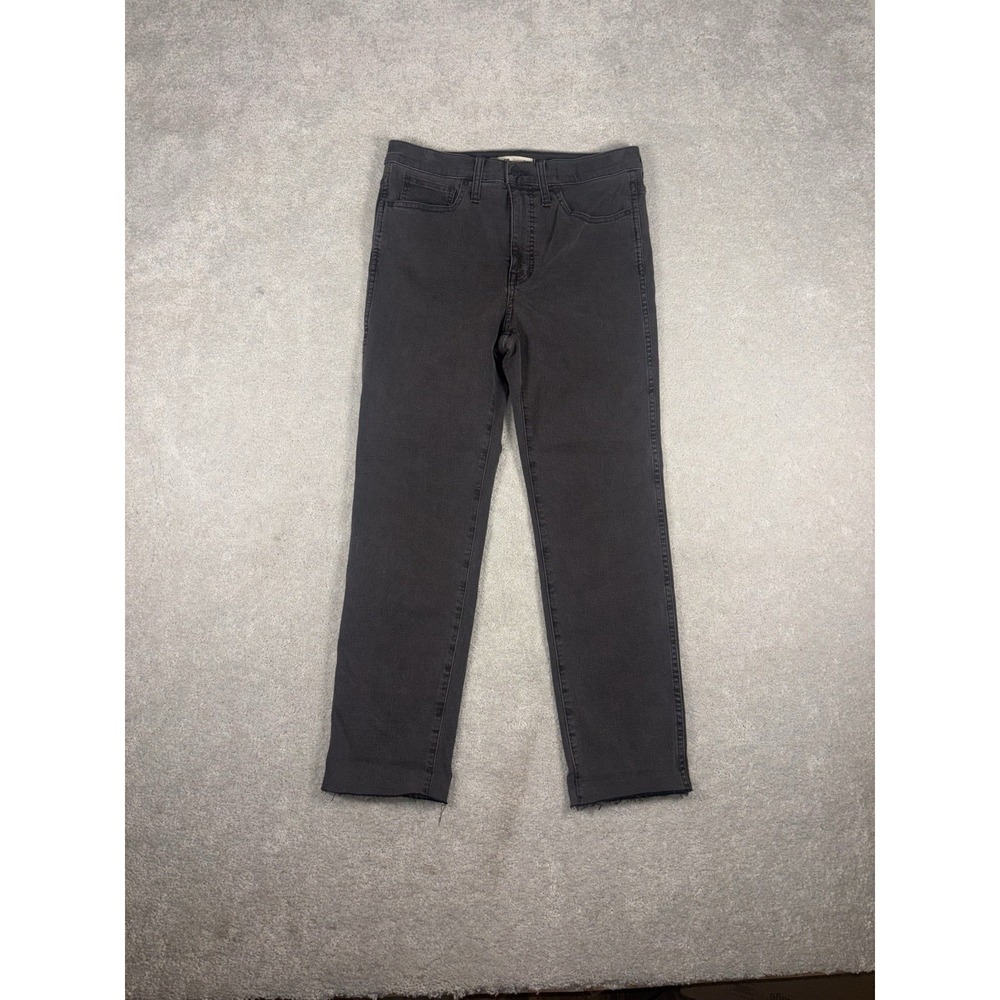 Madewell Jeans Mid-Rise Stovepipe Slim Straight Womens Sz 28 Charcoal Black Wash